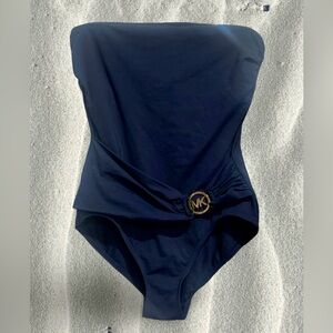 Michael Kors bandeau style one piece swimsuit.